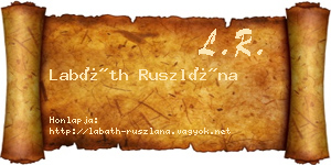 Labáth Ruszlána névjegykártya